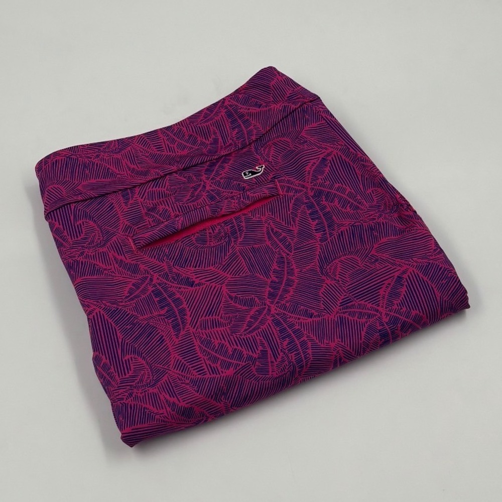 Vineyard Vines Performance Women's L Pink Purple Palm Print Golf‎ Tennis Skort